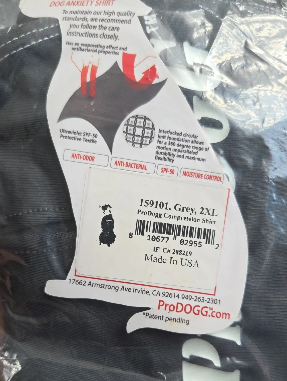 Pro Dogg Compression Anxiety Shirt Sz 2XL